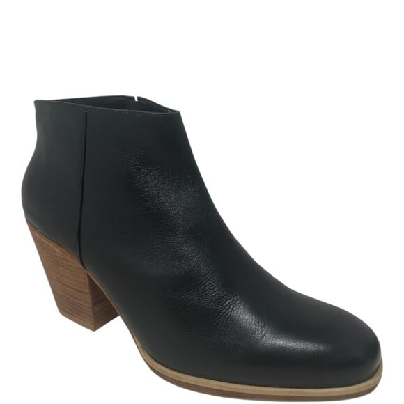 Rachel Comey Mars Black Leather Stacked Heel Ankle Boots 8 Modern Minimalist - Picture 2 of 13